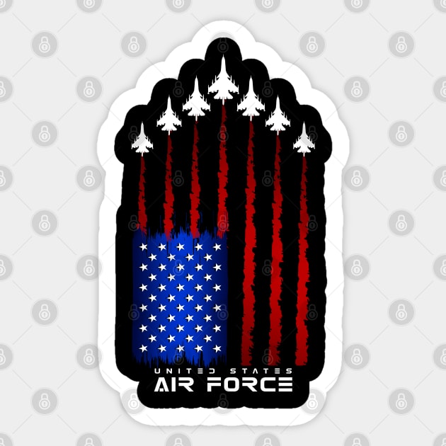 Air Force US Veterans 4th of July T shirt American Flag Sticker by aeroloversclothing